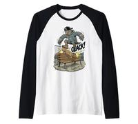 Pigeon Skateboard City Park Skater Bird Street Style Camiseta Manga Raglan