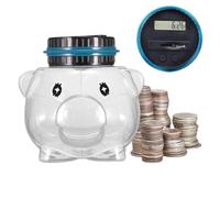 Piggy Digital Coin Bank | Coin Counter With Automatic Lcd Display | Transparent Counting Money Box | Large Capacity Coin Counting Bank | Savings Money Box | Portable Digital Coin Bank For Kids & Adult