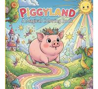 Piggy Land A Magical Coloring Book: Fun Times & Joyful Days in Piggy Paradise! A Coloring Book for Kids (8.5"x8.5")