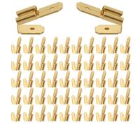 Piggyback Conector de pala, terminal de latón macho de 0.25 pulgadas, 2 machos, 1 hembra, divisor de 3 vías para conexiones sin soldadura, diseño compacto para paneles de control (50 unidades)