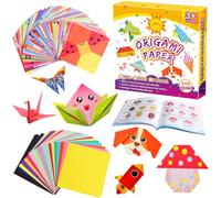 Pigipigi Kids Papel Origami - Juego de Manualidades con Hojas con Manual Educativo Colorido, Juego Creativo para Niños a Partir de 3 Años, Regalos Cumpleaños Niños (Animales 208)