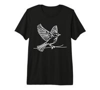 Pigliamosche Arte Lineal Ornitólogo Camiseta Premium
