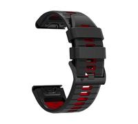 PIGLOLKINY Correa de ajuste rápido 26 22mm for Garmin Instinct 2X Solar Forerunner 970 965 955 bandas deportivas Fenix 8 E 7 7X 6 6X Pro 5 5X(Black Red,26mm QuickFit)