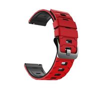 PIGLOLKINY Correa de reloj silicona 22 mm for Xiaomi 2pro/S4 S1/Mi 5/color 2 Band for HUAWEI GT6 Pro/GT 6 5 4(B-Red Black)