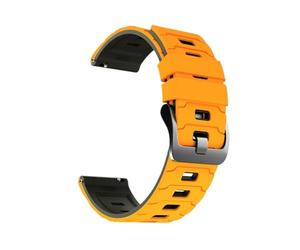 PIGLOLKINY Correa de reloj silicona 22 mm for Xiaomi 2pro/S4 S1/Mi 5/color 2 Band for HUAWEI GT6 Pro/GT 6 5 4(B-Yellow Grey)
