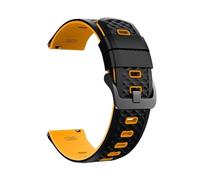 PIGLOLKINY Correa deportiva de silicona 22mm compatible for OnePlus Watch 3 2 2R 46mm compatible for OPPO X X2 4 Pro compatible for Mi S4 S3 S1(Black yellow)