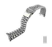 PIGLOLKINY For Casio Duro Mdv106/107 for Seiko Skx007/Skx009 buceo acero Metal 20/22mm piezas de repuesto correa reloj(Silvery 5,20MM_FOR CASIO)