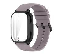 PIGLOLKINY Funda protectora + correa de silicona for Xiaomi Fit for Redmi Watch 5 Active/5 Lite(VioletB)
