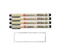 PIGMA MICRON negro 4 todas las plumas, juego de 1 mm, 2 mm, 3 mm, Brush, Made in Japan