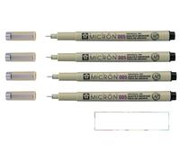 PIGMA MICRON Sakura 005,005,005,005 - Bolsa de 4 piezas negras y 1 tarjeta