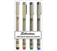 PIGMA MICRON Sakura 005 lote de 4 colores, rojo, verde, azul,negro