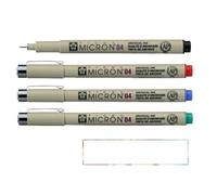 PIGMA MICRON Sakura 04 Juego de 4 colores, rojo, verde, azul, negro