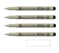 PIGMA MICRON Sakura 04 negro, bolsa de 4 piezas y 1 tarjeta