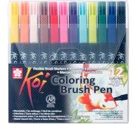 Sakura KOI Coloring Brush Set 12 - Pack de 12 rotuladores, Punta pincel