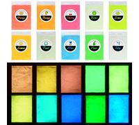 Pigmento de Resina Epoxi Fluorescente - Resina Epoxídica Pigmento de Polvo Luminoso para Resin, Uñas - Glow In The Dark Pigment Luminiscentes Powder para Nail, Pintura, Acrílico - 10 Colores