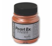Pigmento PearlEx de Jacquard que crea un efecto met lico o perlado. Frasco de 5 onzas. Escarlata