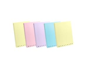 Pigna,A5 Spiral-Book Monocromo Pastel,formato 16,6x20,3 cm,perforado y microperforado,140 páginas,papel 80 g/m²,cubierta PPL,interior 5M,cuadrado 5mm,paquete 5 unid.
