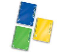 Pigna, Apache Maxi cuaderno encuadernado con espiral, tamaño A4, 22x29,2 cm, 140 hojas, 70 g/m², interior 5M, cuadrado 5 mm, Colores surtidos, 3