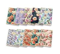 Pigna, Cuaderno A5 Flores de la Naturaleza, Grapado, 5M interior, 5 mm cuadriculado, 80 g, Papel reciclado, Tapas surtidas, 10