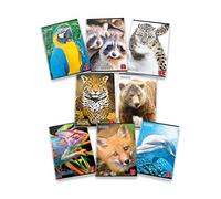 Pigna, Cuaderno Animal, f.to A5 15 x 21 cm, páginas 80 + solapa, papel 80 g/m², interior 0B, rayas III elementales, tapas surtidas, paquete de 10 unidades.