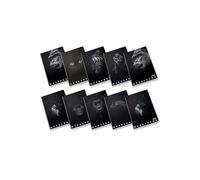 Pigna, Cuaderno Maxi Monocromo Negro, A4, papel interior 100 g/m², 72 páginas + endpaper, cubierta de cartón brillante/opaco, interior 1R, rayado, temas surtidos, Paquete de 10