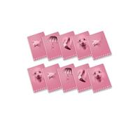 Pigna, cuaderno maxi monocromo rosa, A4, papel interior 100 g/m², 72 páginas + guarda, interior 4m,cuadros de 4 mm,motivos variados, paquete de 10