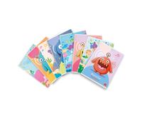 Pigna, Cuaderno Monster Galaxy, tapa de pintura brillante, A4 21 x 29,7 cm, 42 hojas de 80 g/m², hojas cuadriculadas de 5 mm para primaria y media, tapas surtidas, paquete de 10