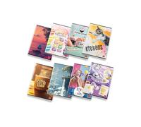 Pigna, Cuaderno surtido para niñas, folio 15x20,3 cm, páginas 80 + guarda, papel 80 g/m², interior 1R, reglas para secundaria y bachillerato, tapas surtidas, 10 unidades