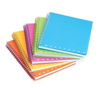 Pigna, Cuadernos encuadernados en espiral MONOCROMO FLUO PPL, A5, 16,6x20,3 cm., 70 hojas, papel 80 g/m², interior 5M, cuadriculado 5 mm., 5 unid.