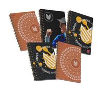 Pigna Cuadernos Maxi Spiralati Sinner, interior 1R, rayas, 4 agujeros y microperforación, papel 80 g, formato A4 21 x 29,7 cm. Paquete de 5