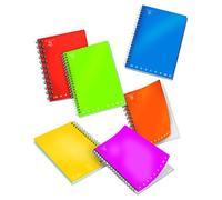 Pigna Cuadernos Spiral Bound Monochrome Midi, 5M interior, 5 mm cuadrado, sin agujeros, sin microperforación, papel 80 g, Tapas surtidas, Formato 10x15 cm, 10
