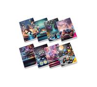 Pigna, Maxi Cuaderno Juegos Electrónicos, A4 21x29,7 cm, 80 páginas + borde de plomo, papel 80 g/m², interior 0A, Filas para Primero y Segundo Grado, Tapas surtidas, 10 unid.