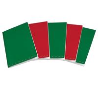 Pigna, Maxi cuaderno Monocromo Christmas Edition, tapa plastificada mate, formato 21 x 29,7, 5 unidades, color verde y rojo, interior 1R, rayas