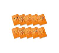 Pigna, Maxi cuaderno monocromo naranja, A4, papel interior 100 g/m², páginas 72 + solapa, interior 0C, líneas ocn margen, diseños surtidos, paquete de 10