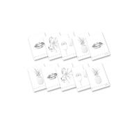 Pigna, Maxi cuaderno monocromo plateado, A4, papel interior 100 g/m², páginas 72 + solapa, interior 0C, líneas ocn margen, diseños surtidos, paquete de 10