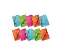 Pigna, Maxi cuaderno monocromo Zip, A4, papel interior 100 g/m², páginas 72 + solapa, interior 0C, líneas ocn margen, diseños surtidos, paquete de 10