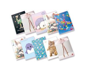 Pigna, Maxi cuaderno surtido niña, f.to A4 21 x 29,7 cm, páginas 80 + solapa, papel 80 g/m², interior 0B, rayas para tercer grado, tapas surtidas, 10 unidades