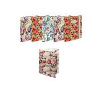 Pigna, Nature Flowers Carpeta D3 con banda elástica, Diseño floral, Perfecta para guardar documentos, 25x35x7 cm, 6 piezas