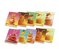 Pigna, paquete de 10 cuadernos maxi A4 FRUITS, 80 páginas + guarda, rayas con margen