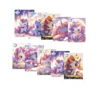 Pigna, paquete de 10 cuadernos maxi A4, UNICORNIOS, cubierta con purpurina, rayas con margen