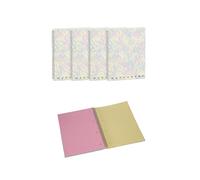 Pigna, paquete de 4 cuadernos maxi a cuadros monocromáticos multicolores, espiralados A4 con agujeros, 80 hojas, ideales para la escuela y la oficina, 80 hojas