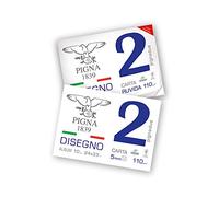 Pigna, PignaDue bloc de dibujo, grapado, formato 24x33 cm, 10 hojas 110 g/m², perfecto para dibujar y esbozar, papel liso, paquete de 20