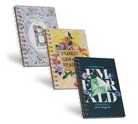 Pigna x Bridgerton, paquete de 3 cuadernos maxi con espiral, hojas de gran tamaño, interior 1R, rayado