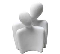 PIGPIGFLY Estatua de Pareja,Centro de Mesa Decorativo Salon,Escultura Abstracta, Decoración de Estantería,Figuras Decorativas,Decoracion Hogar,Decoracion Mesa Comedor（18.5cm/Blanco）