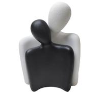 PIGPIGFLY Estatua de Pareja,Centro de Mesa Decorativo Salon,Escultura Abstracta, Decoración de Estantería,Figuras Decorativas,Decoracion Hogar,Decoracion Mesa Comedor（18.5cm/Negro+Blanco）