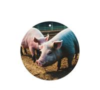 Pigs In Farm - Juego de ambientador colgante, tarjetas redondas de fragancia de lavanda para interiores de automóviles, paquete de 10/24 tarjetas