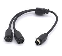 PIIHUSW SVHS Cable S-Video Cable Splitter 4 pines Mini adaptador DIN Dividir una señal de vídeo SVHS - macho a 2 hembra 2 vías Y-Splitter para TV, VCRs, DVD