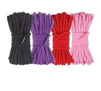 PIIKNUO 4 X 10M SM Bondage Set, Bondage Rope Suave Cuerdas de Algodón, Bondage Cotton Rope Juguetes Sexuales for Extreme Sex Toys for Couples(Negro Rojo Morado Rosa)