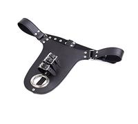 PIIKNUO Hombres de cuero Cinturón de Castidad Cinturón de Castidad de cuero Tanga Hombres Sexy Flirt Sexy Ouvert Slips con Anillo de pene SM Fetiche Esclavos Eróticos Disfraces Bondage Juegos
