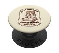 Pijama Always Sleepy Club Cat Lover Café Lazy Humor PopSockets PopGrip Adhesivo
